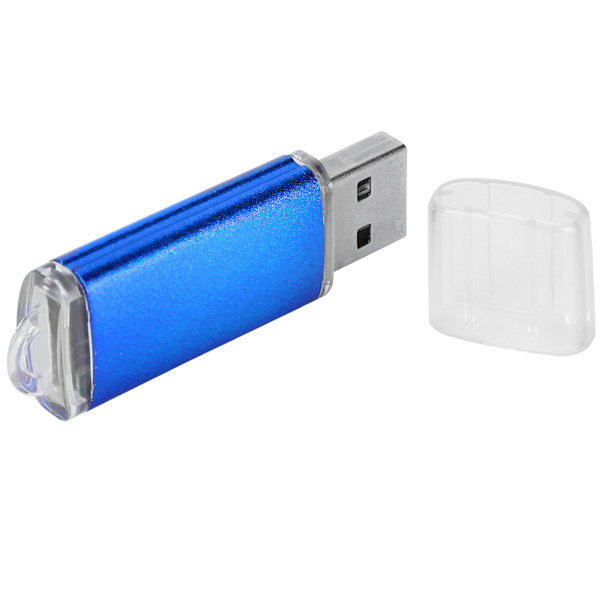 USB Flash Drive Gjennomsiktig Deksel Blå Bærbar Lagring Minnebrikke for PC Nettbrett 128GB