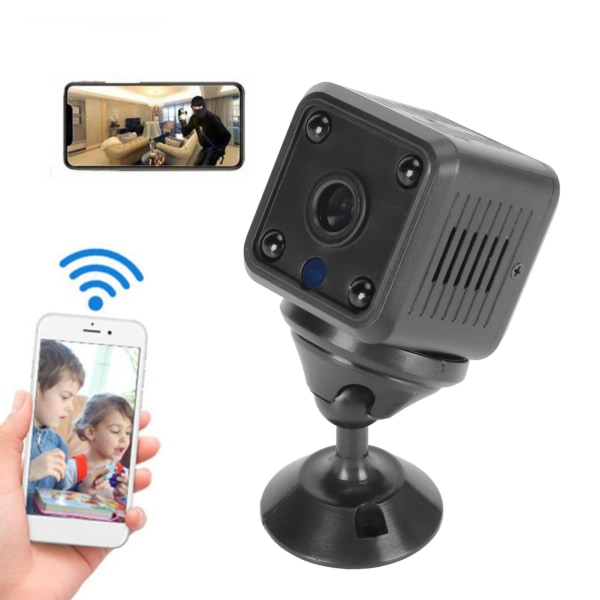 Mini IP-kamera 1080P HD trådløs WiFi Utendørs Innendørs Covert Security Bærbar med nattvisningsbevegelsesdeteksjon