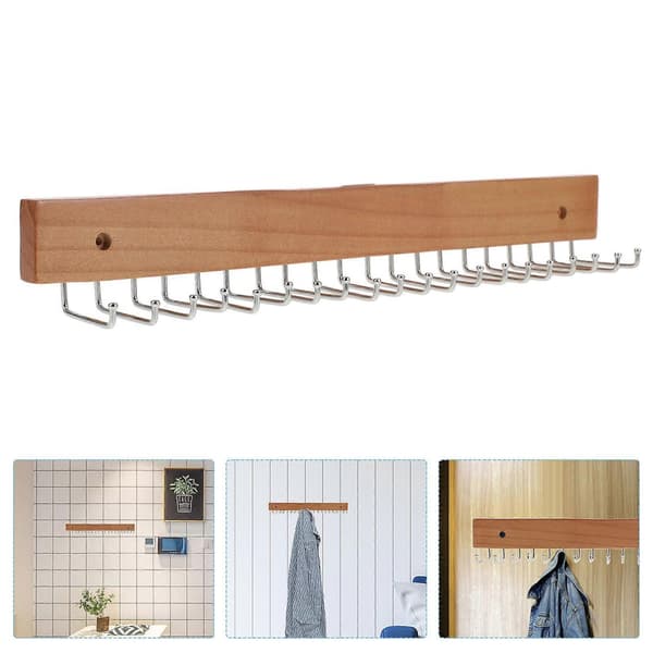 Väggmonterad slips- och bälteshängare med krokar – Multifunktionell organisatör för halsdukar och accessoarer – WELLNGS