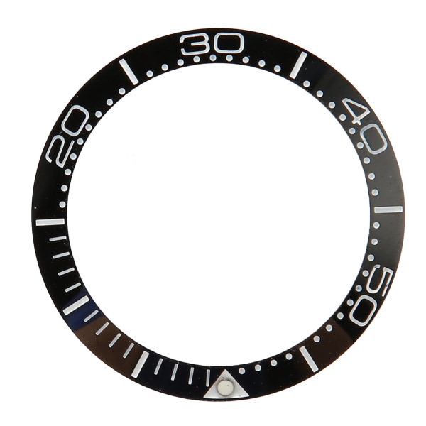 Profesjonell klokkeinnsatsinnsats 38 mm keramisk klokkeramme, utskiftingstilbehør for urmaker Svart bunn hvit siffer prikk