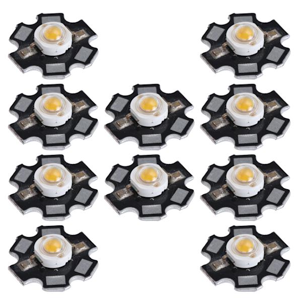 10 stk. Ultra Bright LED Chip 3V DIY Lysperler til Loftslampe Downlight Lommelygte Bordlampe Varmt Lys 3000K 3W