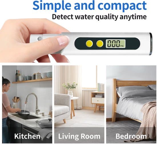 Digital TDS Water Quality Tester - Measuring Range: 1–9990 ppm — White