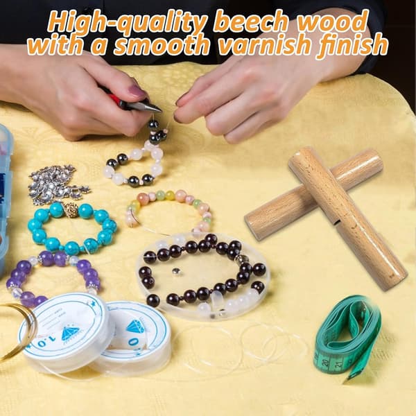 Bracelet Knotting Tool Kit: 2-Piece Wooden Craft Tool Set