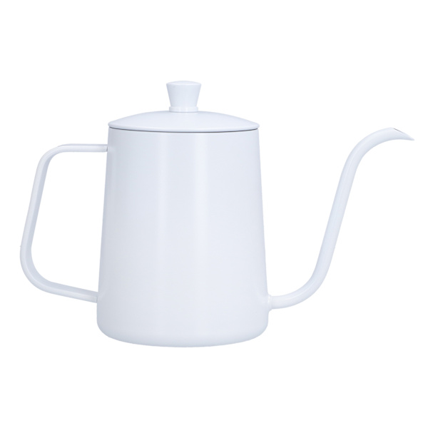 Kaffekanna Rostfritt Stål Mini Portabel Vit Tunn Pip Häll Över Kittel för Resor Camping Te Kaffe