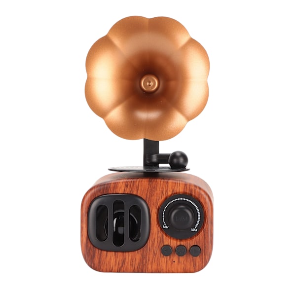 Retro Bluetooth-kaiutin Trumpetti Kukka Ammattimainen Vahva Basso Kannettava Puutyylinen Stereokaiutin Kotiin Vaalea Puun Väri