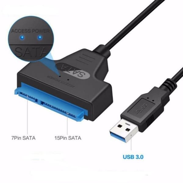 USB 3.0 till SATA 3-adapter, SATA till USB 3.0-adapter, lämplig för 2,5-tums hårddiskar