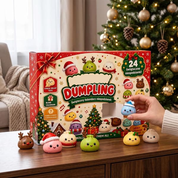 2026 julekalender, 24-dagers dumpling squishy nedtellingsleke med søte samlefigurer, julebordsdekorasjon, strømpefyll