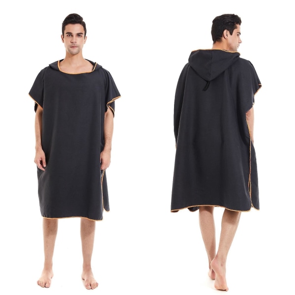 Håndklæde-poncho med hætte til skift af våddragt til surfing, svømning og våddragt - One Size Passer Alle - Kompakt og let