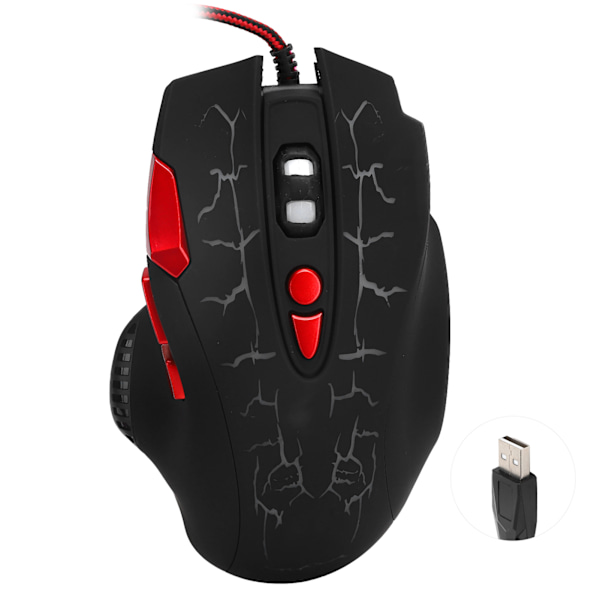 Gaming Mouse USB Kablet 8 Knapper 4-Hastighets DPI Justerbar med Pustelys Datamaskin Enhet G550 Crackle