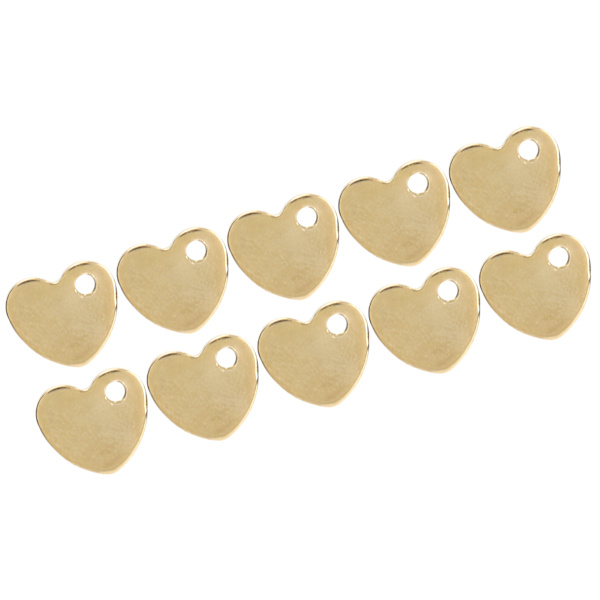 20 stk. DIY Hjerteformet Vedhæng Rustfrit Stål Vedhæng med Hul Smykkefremstillings Tilbehør (Guld 9 x 10mm)