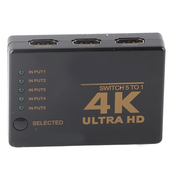 High‑Definition Multimedia Interface Switcher 5 inn 1 ut 1080P Konverter med Fjernkontroll