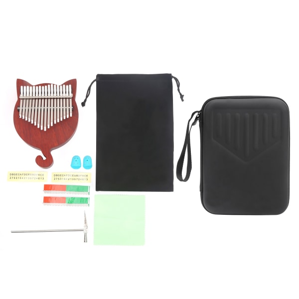 Kalimba Tommelpiano Tre Lite Bærbart 17 Tangenter for Nybegynnere Musikkinstrument med Etui