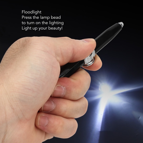Fingerspiss lysende gyro kulepenn Fingerspinnende skrivepenn med LED-lys for å frigjøre stress Svart black