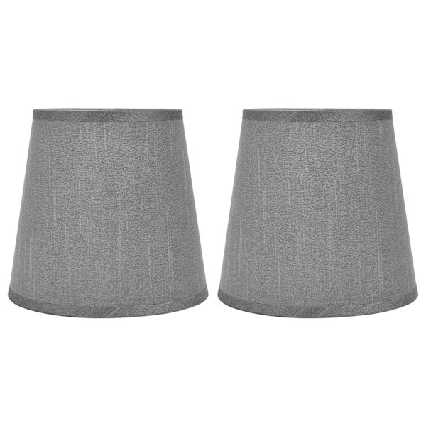 2Pcs Indoor Lamp Shade European Style Fabric Lampshade for E14 Chandelier Table Lamp Floor LampPX150 Silver Gray