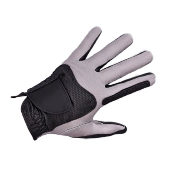 Golfhandske Vänster Hand Polyester Hög Elasticitet Andningsbar Tvättad Enstaka Golfhandske för Män Kvinnor Svart Grå M