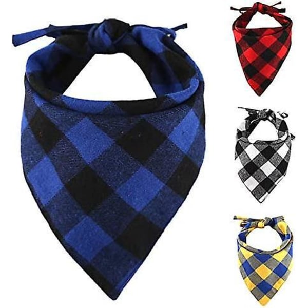 Stylish Reversible Cotton Dog Bandanas (4 Pack) - Adjustable and Washable Scarf for Small, Medium, and Large Dogs