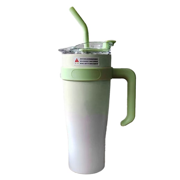 Bil Isolerad Mugg Rostfritt Stål 1250ML med Sugrör Isolerade Tumblers för Utomhusresor Gradient Grön