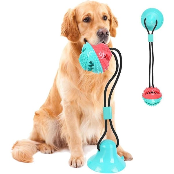 Monikäyttöinen koiranlelupallo imukupilla ja joustavalla köydellä
