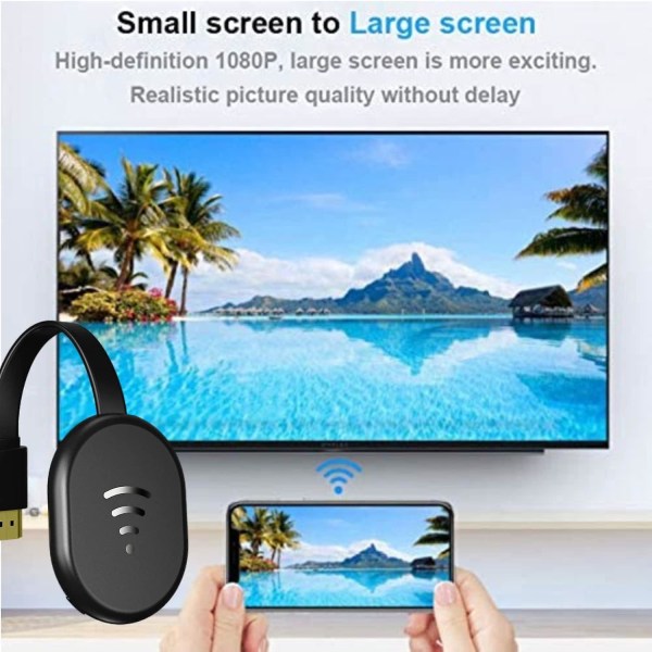 Trådløs HDMI-skjermadapter - Stream videoer fra iOS/Android til TV/Projektor/Monitor
