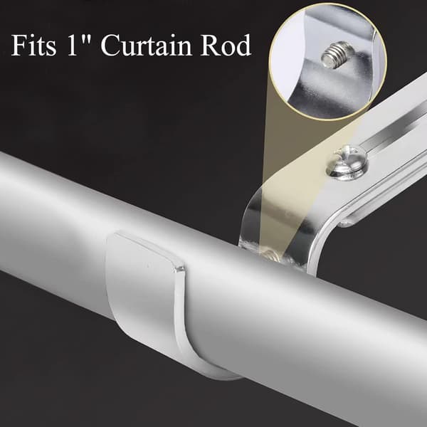 Premium Curtain Rod Brackets - 2-Piece Adjustable Wall Mount, for 25mm Curtain Rods (Black)