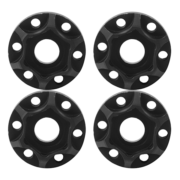 4 kpl RC-auton pyörän kuusiokoloiset navat pyörän sovittimet mustat sopivat SCX10 1/10 RC-raakelin 1,9 tuuman 2,2 tuuman pyörälle 11 mm
