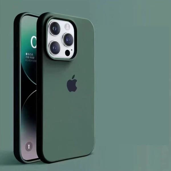 Apple Silikon Mikrofiberskyddsfodral för iPhone 11 Pro - Tallgrön