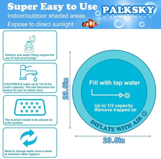 Cooling Mat for Dogs - Cooling Mat for Cats - Interactive Pet Water Mat - PVC with Dolphin Pattern - 65 cm