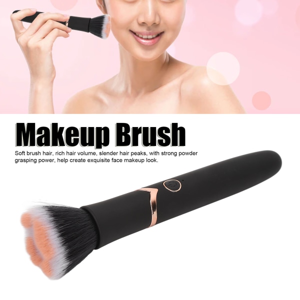 Meikkisivellin meikkivoide Poskipuna Loose Powder Brush 10 Gears Vibration Sähköinen hierontasivellin musta