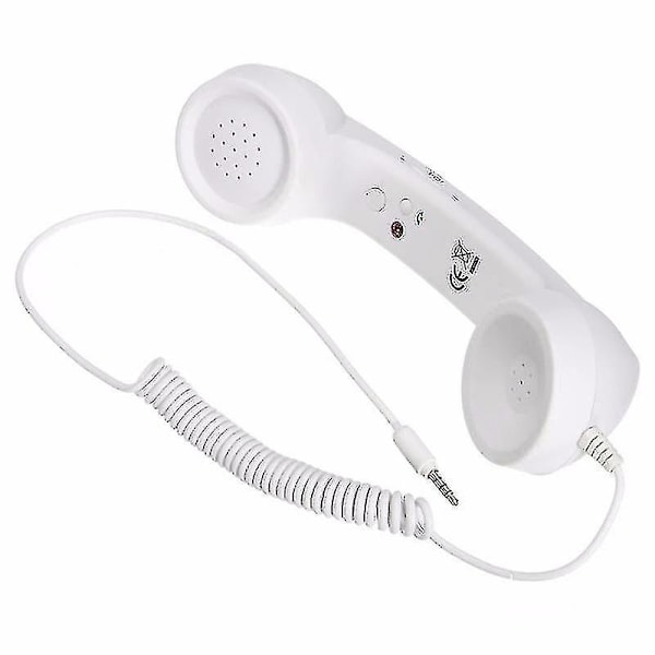 Retro 3.5mm Cellphone Handset with Microphone White