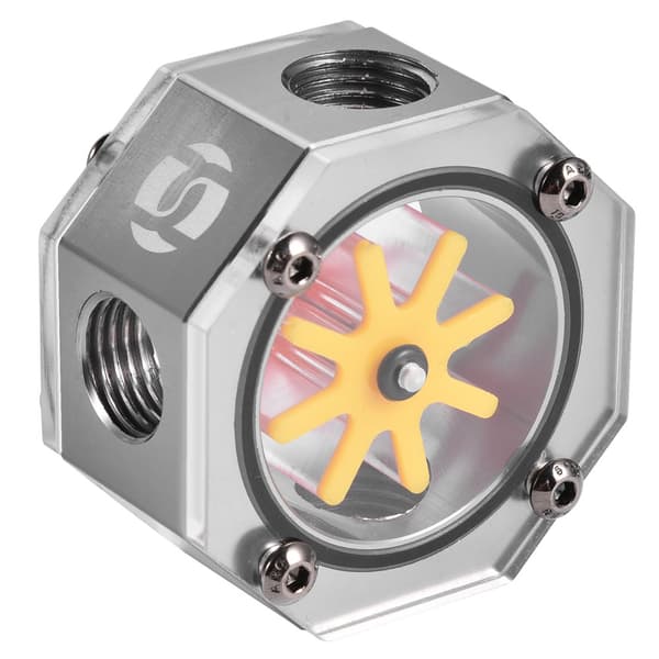 Aluminiumlegering G1/4 Gevind Vandkøling Flow Meter Indikator til PC Vandkølingssystem Grå