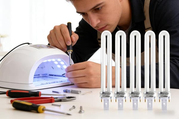 6-pack Replacement Electronic 9W U-shaped 165nm Lamp for Nail Dryer UV Lamp - Not an Induction Lamp