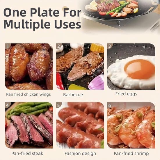 Funcooking - Universal Frying Pan - Suitable for Stove and Grill - Fast Heating - Complete Set with Accessories - Perfect for Parties and Home Use