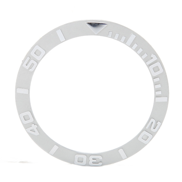 Klockringsinlägg 38mm Keramisk Präglad Siffer Klockring Ersättningstillbehör för Reparation Silver