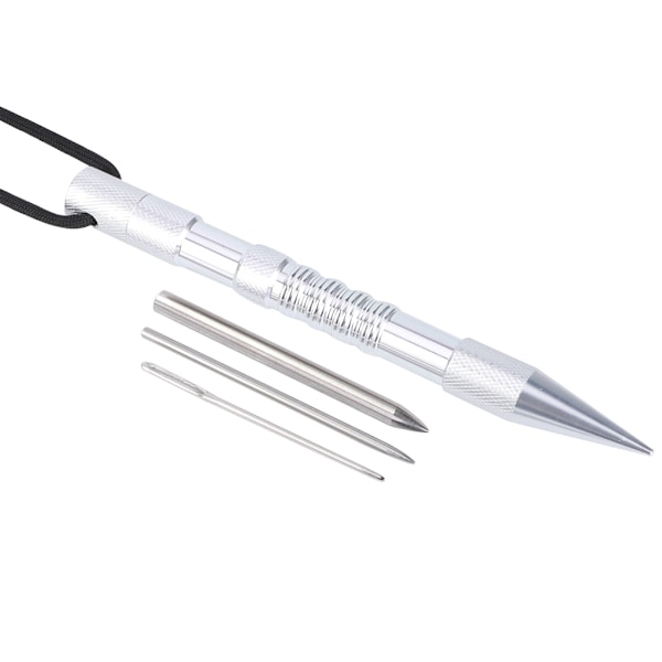 Armbånd Parachute Cord Strikkepinde Spike Kit Aluminium DIY Værktøj til Vævning Sølv 4 stk./sæt