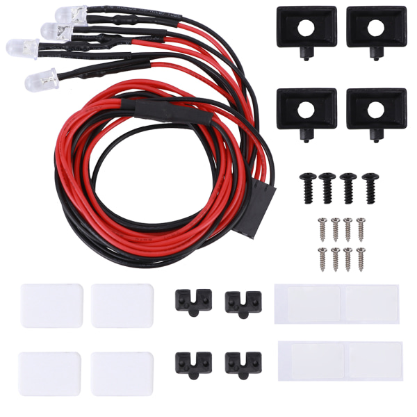 LED Taklastlampa för Takräcke Kvadratisk Lampskärm Passar Trx4/SCX10 II 90046 90047 1/10 RC Bil4LED
