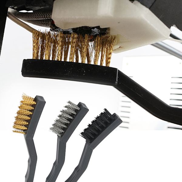 3 stk. rengøringsbørste 3D-printer støv rust rengøring messing stål nylon børste til dyse hot bed