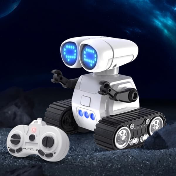 Mini fjärrstyrd programmerbar robot med musik, ljus och mönsterbyte; intercom-robot; geststyrd leksak.