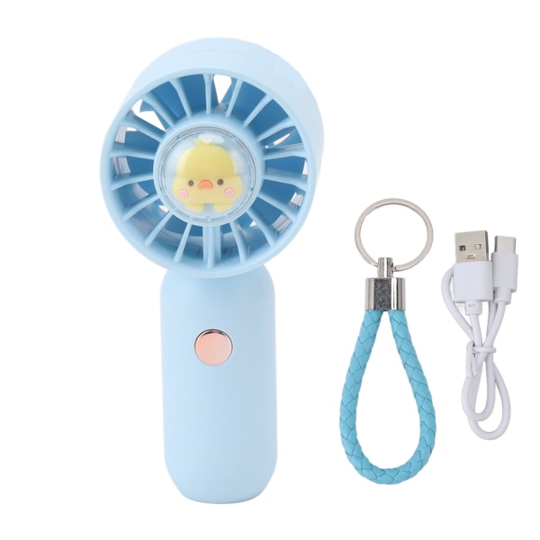 Handheld Fan Portable Mini USB Rechargeable Personal Electric Pocket Fan with Lanyard 500mAh Battery Blue