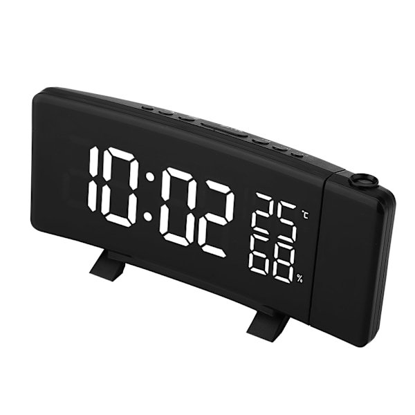 Digital Klocka 3 Färgs Projektion LED Växlingsdisplay Tid Klocka Temperatur Luftfuktighet FM Radio 12