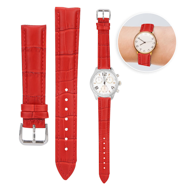 Unisex Mode Kvalitets Klockarmband Utsökt Justerbart Klockarmbandsbyte Tillbehör Röd 18mm