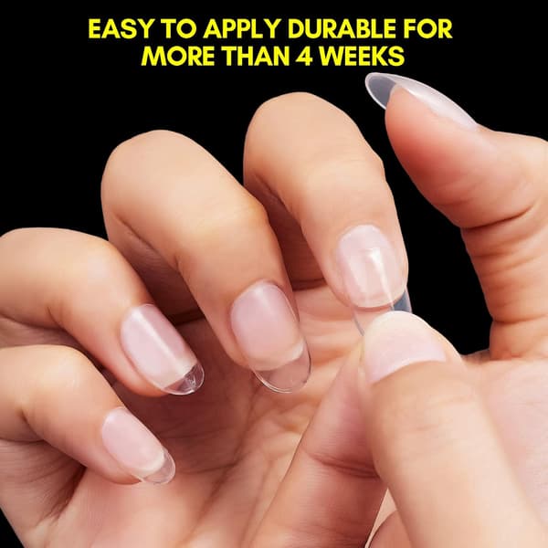 500 pcs Short Oval Nail Tips, Press on Nails (Transparent)