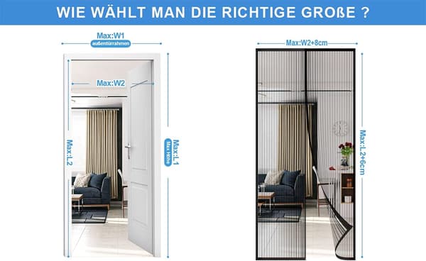 Mosquito net doors for patio doors, double magnetic mosquito net to keep flies and insects out, black Black Black 100*240CM