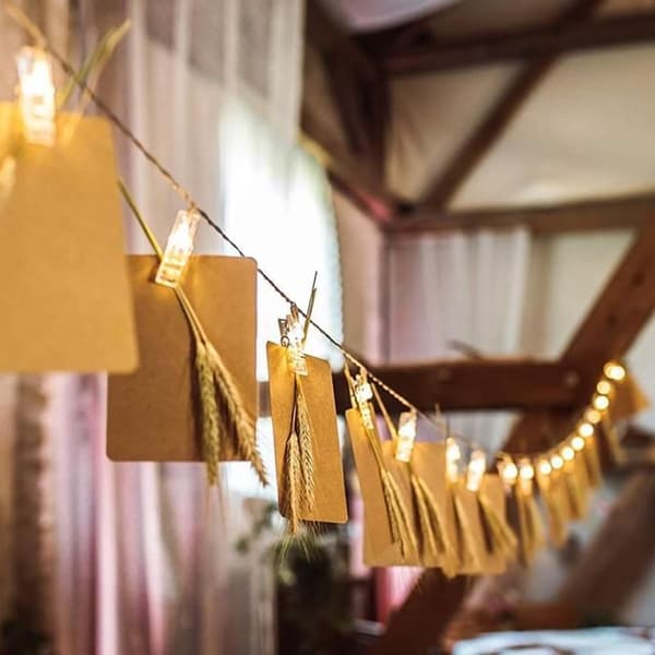 LED Photo Clip String Lights, Reusable 6 Meters/String Lights - 8 Modes 40 Photo Clips, KLB
