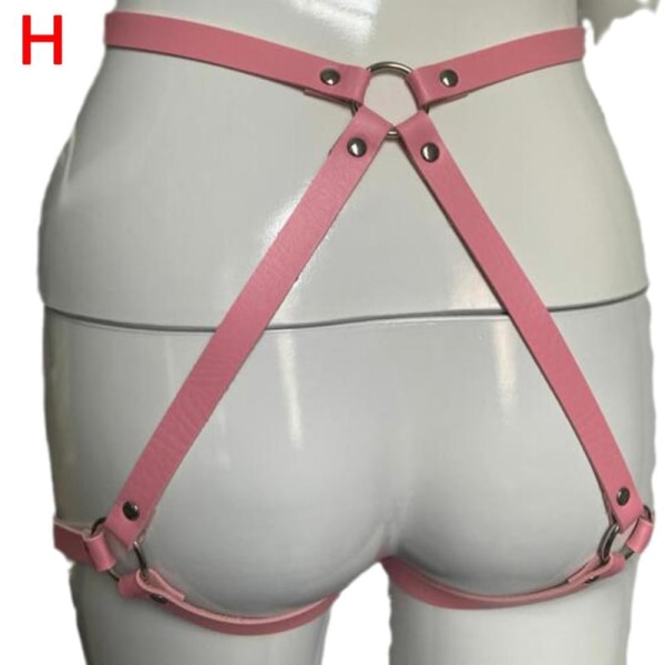 Sexiga Underkläder Kvinnor Kroppsremmar Läderbygel U0S7 Bälte Go pink One Size