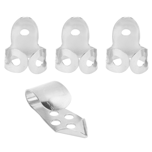 Fingerplektrum Metall 3st Pekfinger 1st Tumme Gitarrdelar Musikinstrumenttillbehör (Silver)