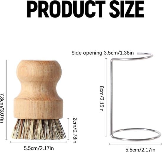 Tiskiharjasetti – 2 bambu- ja palmuharjaa, 2 kuivaustelineellä – 5,5 × 8 cm