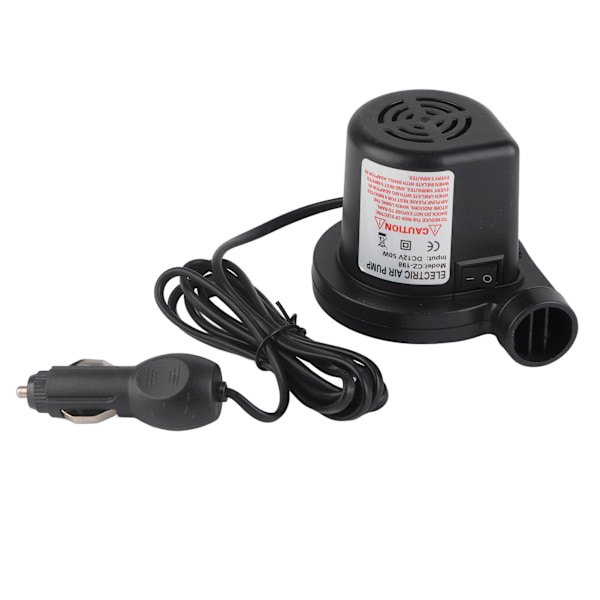 12V DC Elektrisk Luftpumpe med 3 Dyser for Oppblåsbare Madrasser, Flåte, Senger og Båter