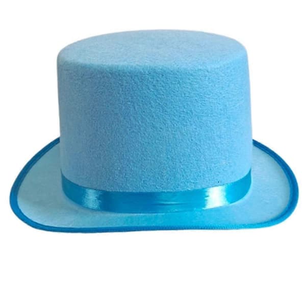 Magiker Høj Hat til Voksne, Halloween Kostumefest Derby Hat Tilbehør Sky Blue