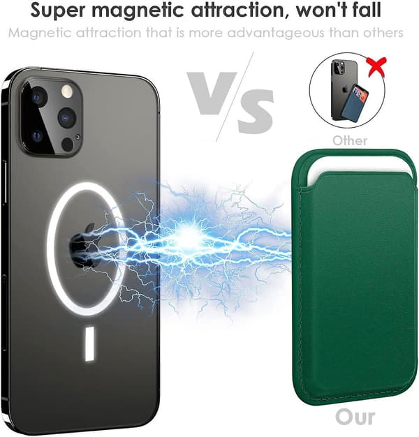 MagSafe-kompatibel RFID-kortlommebok for iPhone 12/13/14 Mini/Plus/Pro/Max - Sequoia Grønn