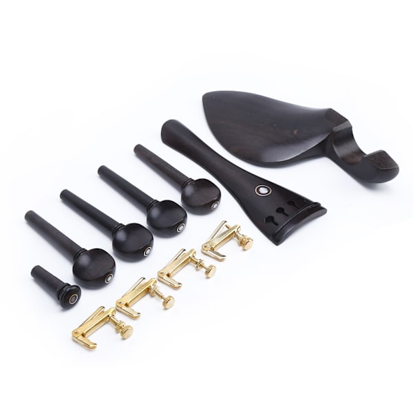 Violindelar Ebenholts 4/4 Trä Pinnar Dragbräda Hakstöd Finjustering Musikinstrument Tillbehör